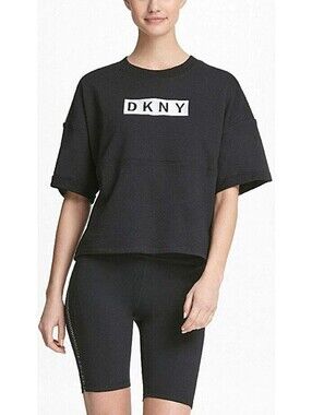 DKNY Womens Relaxed Logo Top Size M